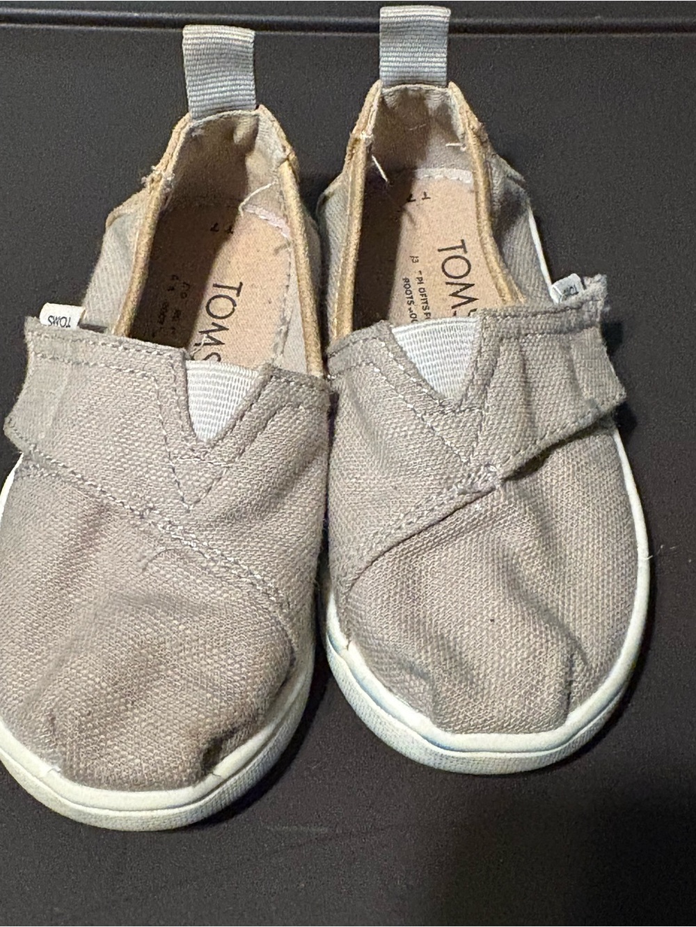Toms Kids Slip-On Canvas Sneakers in Light Taupe